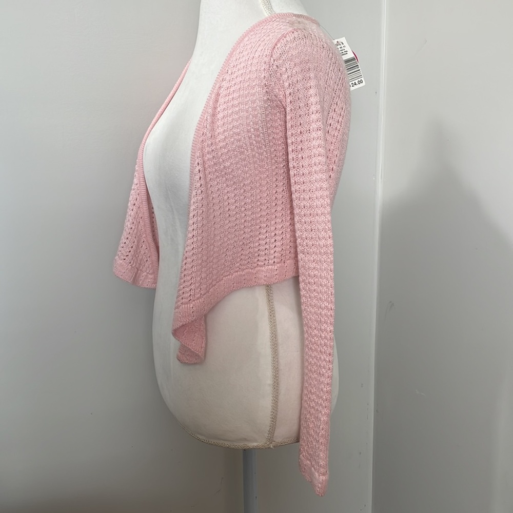 Brand - Say What? Girls - Girls long sleeve short open sweater, Medium, Pink - Picture 5 of 11